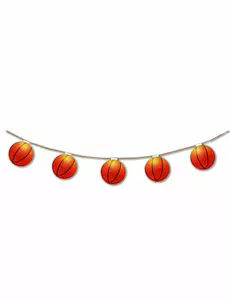 Nehořlavá papírová girlanda 8 basketballs 3.20 m