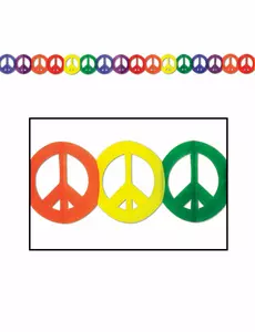 Papírová girlanda Hippie Peace ve více barvách