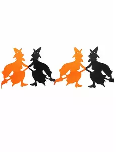 Oranžovo-černá papírová girlanda čarodějnice Halloween 240 cm