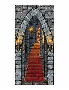 Dekorace dveře hrad 76 x 152 cm