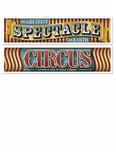 Vintage Circus bannery 38 cm x 1.5 m