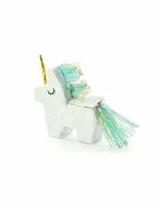 Mini piñata bílý jednorožec 8 × 2,5 cm