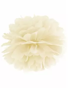 Krémový papírový závěsný pompom 35cm