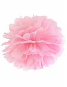 Růžový papírový závěsný pompom 35 cm