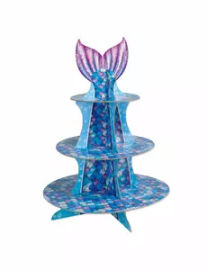 Stojan na cupcakes mořská panna fialová/modrá 40 cm