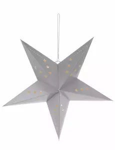 Hvězdný lampion šedý 60 cm
