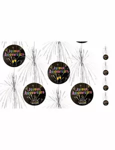 Závěsné kaskádové spirály Happy Birthday Fireworks 180cm
