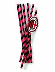 12 kartonových brček AC Milan 19,5 cm