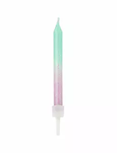 20 duhových narozeninových svíček 6 cm