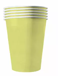 20 pastelově žlutých amerických recyklovatelných kartonových kelímků 53 cl