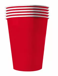 20 červených amerických recyklovatelných kartonových kelímků 25 cl