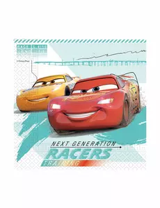 20 kompostovatelných papírových ubrousků Cars 3 33 x 33 cm