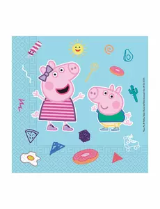 20 kompostovatelných papírových ubrousků Peppa Pig 33 x 33 cm
