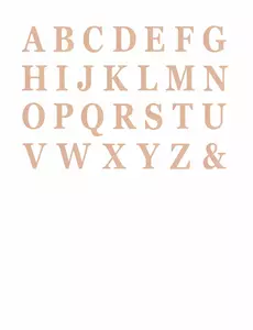 48 samolepicích písmen rose gold 13,5 cm