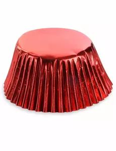50 metalických červených košíčků na cupcake 7 cm