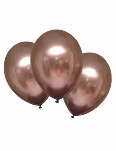 6 saténových rose gold latexových balónků 28 cm