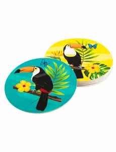 6 kartonových podtácků toukan 10 cm