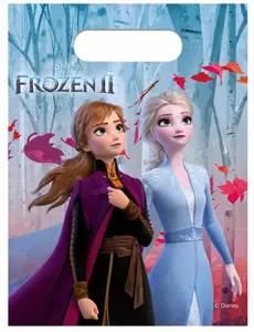6 plastových dárkových tašek Frozen 2 23 x 16,5 cm