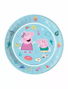 8 modrých papírových talířů Peppa Pig 23 cm