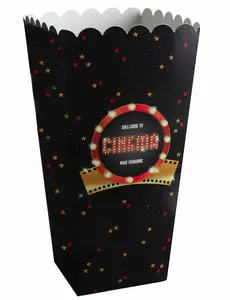 8 hollywoodských popcorn kornoutů z kartonu 6 x 17 cm