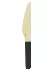 8 malých černých dřevěných nožů 16 cm