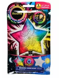 Illooms® LED fóliový balónek hvězda (vícebarevná) 50 cm