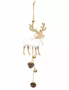 Závěsná dřevěná dekorace – roztomilý sob, 28 cm