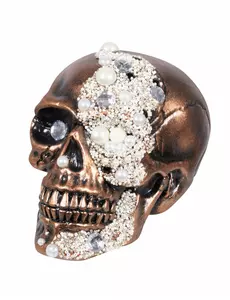 Dekorace lebka s diamanty 16 x 15 x 21 cm