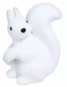 Dekorace bílá veverka 12 cm