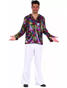 Vícebarevná disco košile pro muže, Velikost: M