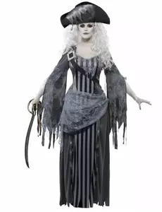 Šedý pirátský kostým ducha pro ženy Halloween, Velikost: Small