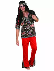 Červený hippie kostým pro muže, Velikost: M/L