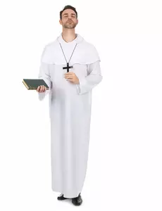 Bílý kostým mnicha pro dospělé