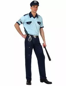 Kalhoty modrého policejního kostýmu pro muže, Velikost: X-Small/Small