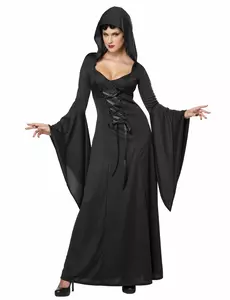 Černý čarodějnický kostým pro ženy Halloween, Velikost: X-Large (44/46)
