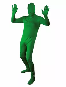 Zelený „second skin“ kostým pro dospělé, Velikost: Medium