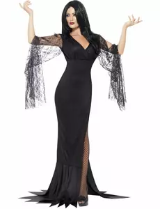 Halloweenský čarodějnický kostým s černou krajkou pro ženy, Velikost: Small