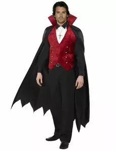Upírský kostým s pláštěm pro muže Halloween, Velikost: Large