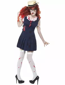 Retro zombie kostým školačky pro ženy