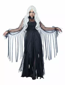Elegantní kostým ducha pro ženy (černý) Halloween, Velikost: S(38/40)