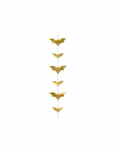 Metalická zlatá girlanda netopýři 150 x 11 cm
