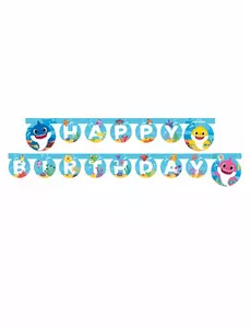 Papírová girlanda Happy Birthday Baby Shark 2 m