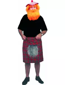 Skotský kilt s kožešinou pro dospělé