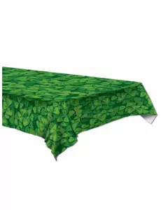 Zelený plastový ubrus se čtyřlístky 137 x 274 cm