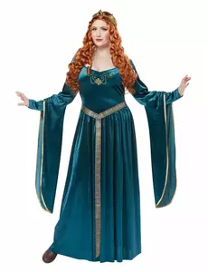 Plus size modrý středověký princeznovský kostým pro ženy, Velikost: XX-Large (46/48)