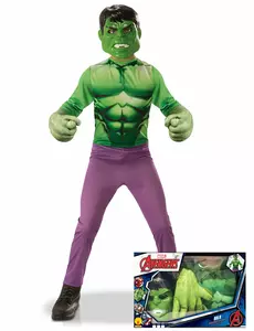 Klasická sada Hulk s obřími rukavicemi pro chlapce, Velikost: 5-6 let(110-116 cm)
