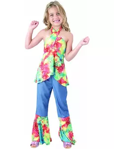 Hippie kostým pro dívku, Velikost: 4-6 let (110-120 cm)