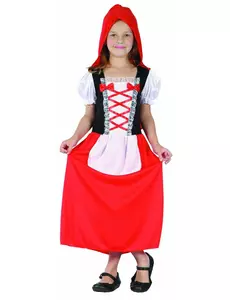 Dlouhý kostým Červené Karkulky pro dívky, Velikost: 4-6 let (110-120 cm)