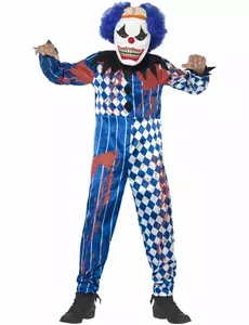 Harlekýnský klaunský kostým pro děti Halloween, Velikost: 7-9 let (130/143 cm)
