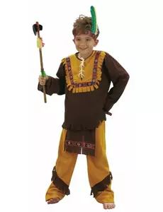 Hnědo-okrový indiánský kostým pro chlapce, Velikost: 4-6 let (110-120 cm)